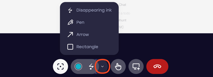Screenshot showing the annotation tool selector