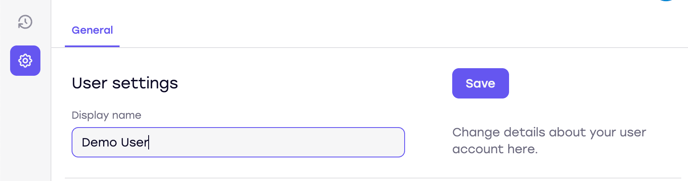 Screenshot showing how to change the display name